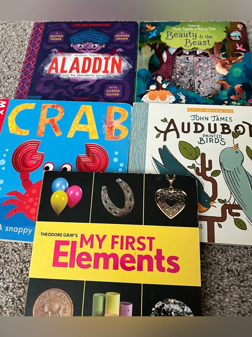 Children’s Board Book Bundle Usborne Beauty & the Beast BabyLit Aladdin